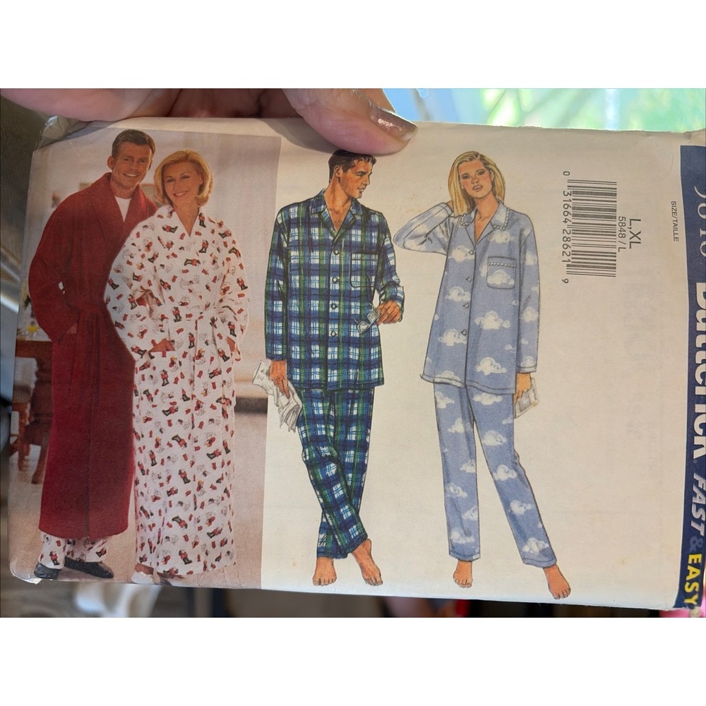 Butterick 5848 Size Lrg-XL Robe, Belt, Top & Pants Uncut 2001 Sewing Pattern